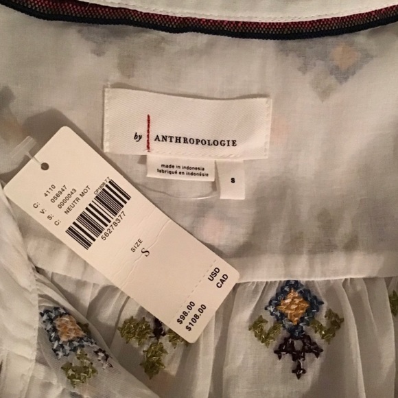 ANTHROPOLOGIE Lisabetta Embroidered Button Down - Picture 4 of 5